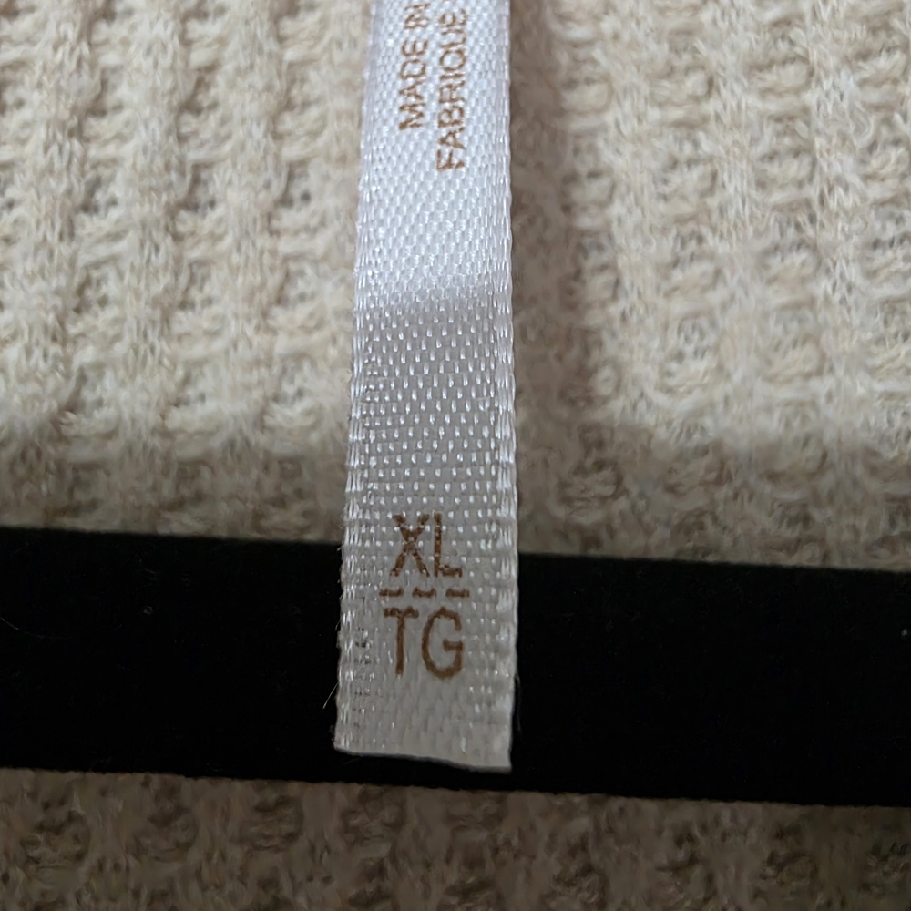 Free People Cream and Brown Striped V-Neck Hoodie - Picture 3 of 6